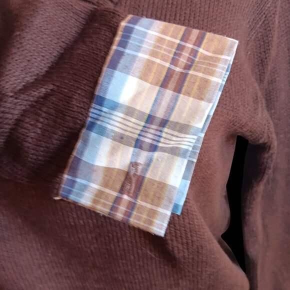 Women's Medium V-Neck Sweater Vintage 70's Brown Layered Look Cottage Granny - Picture 6 of 8